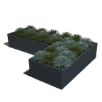 L-formede plantekasser