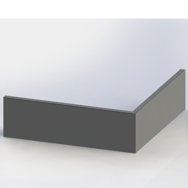 Støttemur af pulverlakeret stål udvendigt hjørne 100 x 100 cm (højde 30 cm)