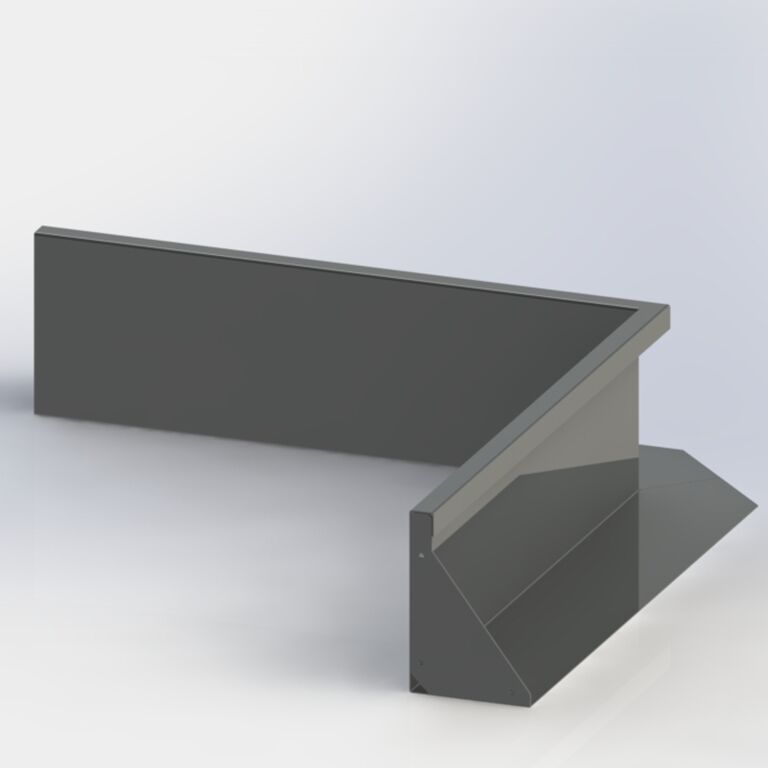 Støttemur af pulverlakeret stål indvendigt hjørne 100 x 100 cm (højde 40 cm)