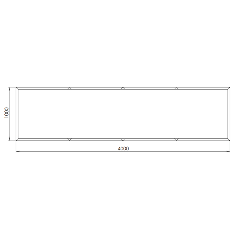 Plantekasse af cortenstål Texas xxl 400 x 100 cm