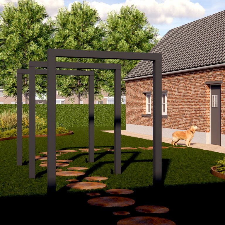 Pergola af pulverlakeret stål lige 150 cm