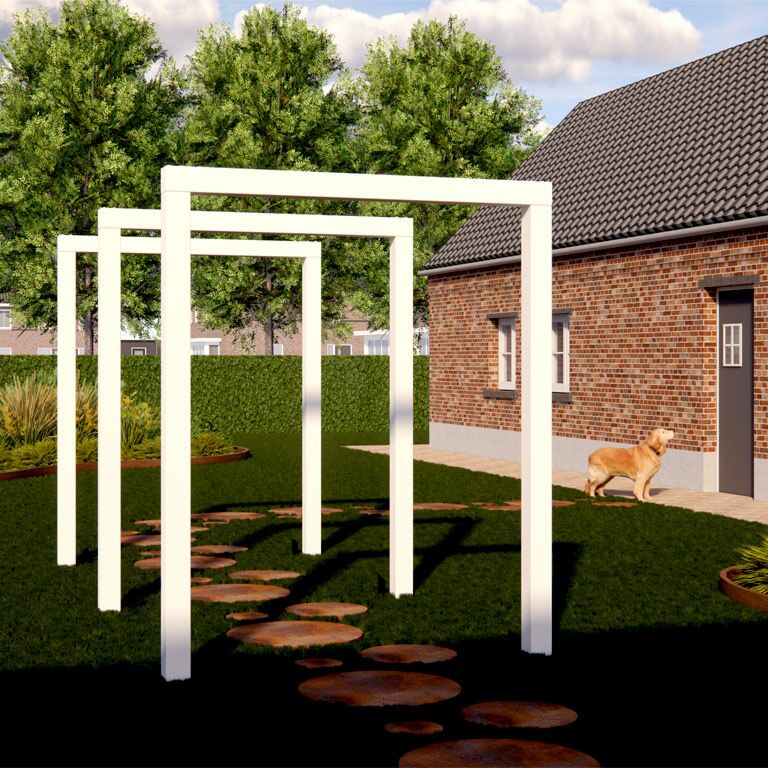 Pergola af pulverlakeret stål lige 250 cm