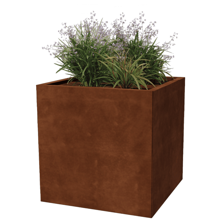 Plantekasse af cortenstål Miami 70 x 70 cm
