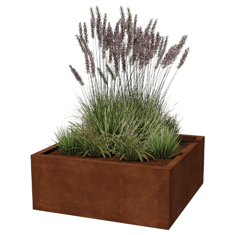 Svejst plantekasse Corten-stål Montana 100 x 100 x 40 cm