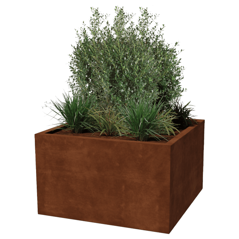 Svejst plantekasse Corten-stål Montana 100 x 100 x 60 cm