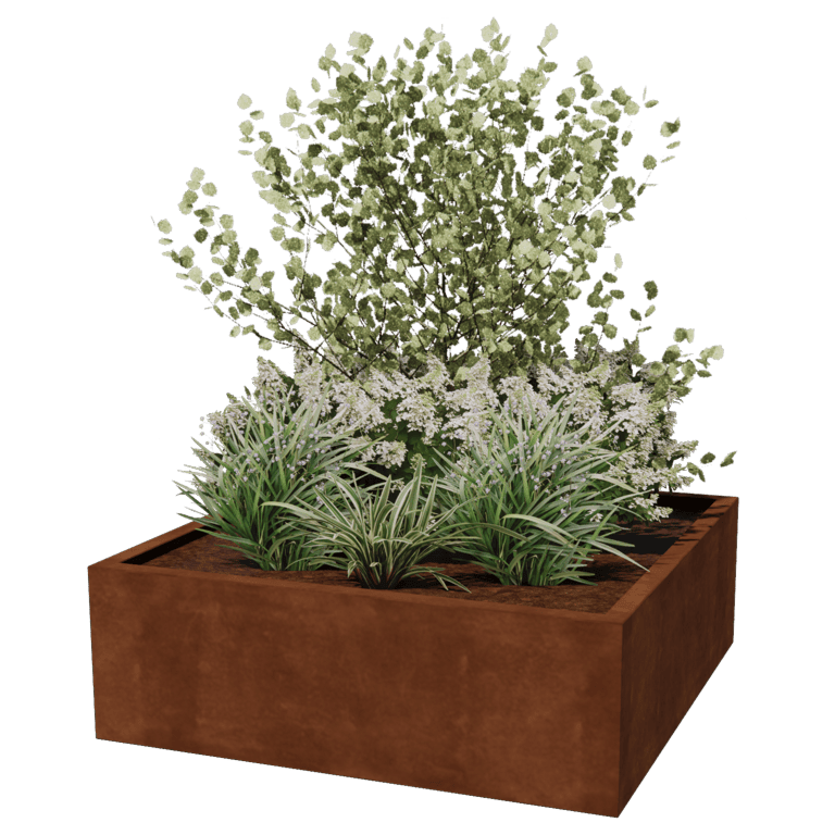 Svejst plantekasse Corten-stål Montana 120 x 120 x 40 cm