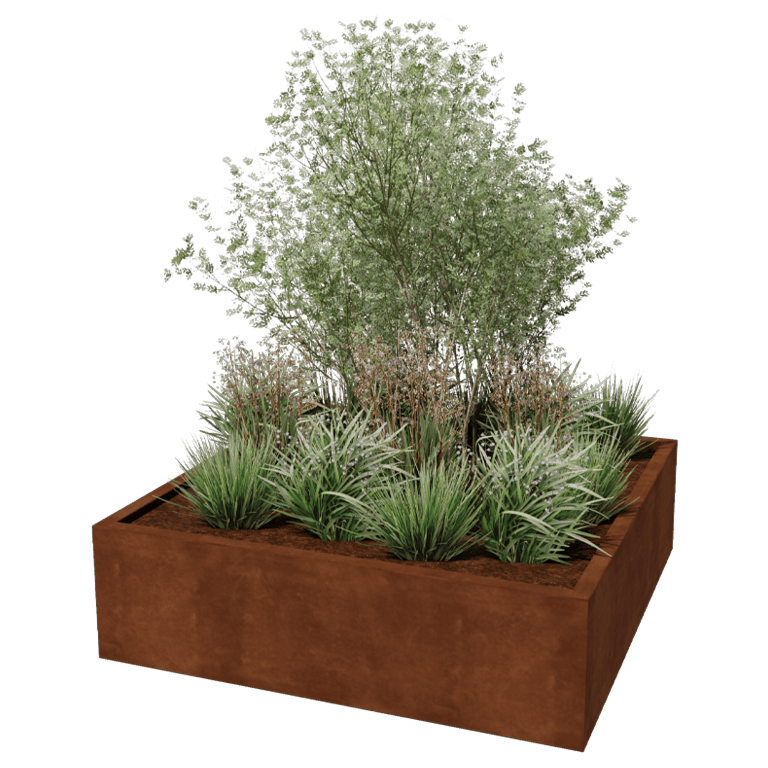 Svejst plantekasse Corten-stål Montana 140 x 140 x 40 cm