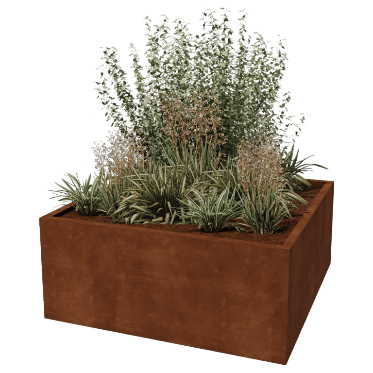 Svejst plantekasse Corten-stål Montana 140 x 140 x 60 cm