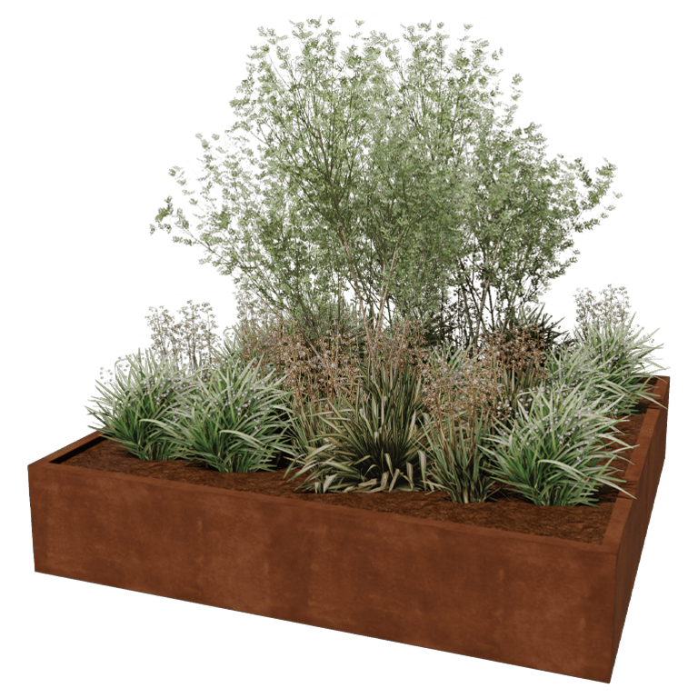 Svejst plantekasse Corten-stål Montana 200 x 200 x 40 cm