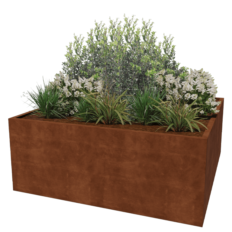 Svejst plantekasse Corten-stål Montana 200 x 200 x 80 cm