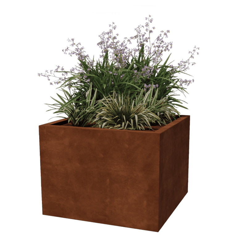 Svejst plantekasse Corten-stål Montana 80 x 80 x 60 cm