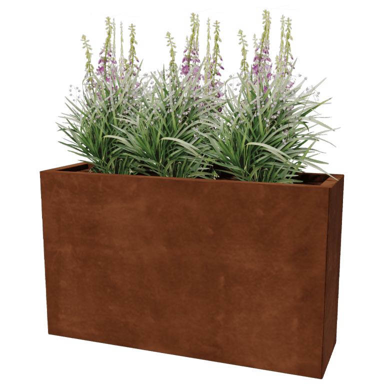 Plantekasse af cortenstål Texas 30 x 100 cm