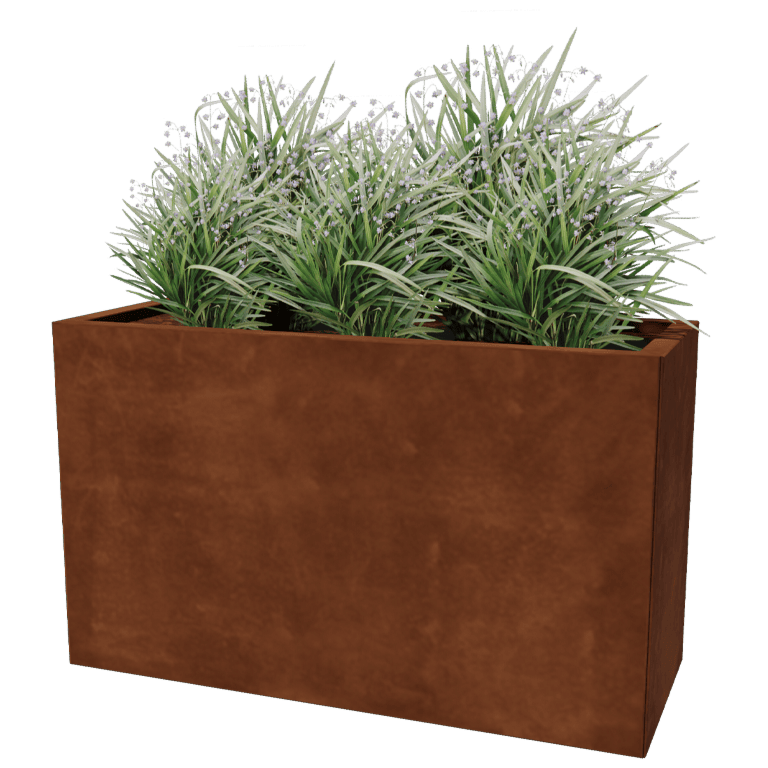 Plantekasse af cortenstål Texas 40 x 100 cm