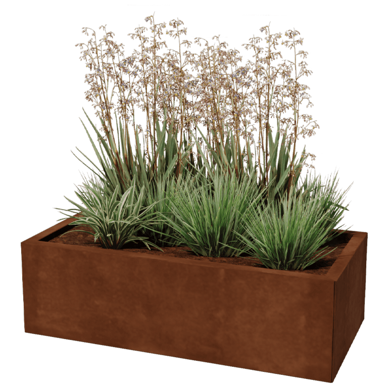 Plantekasse af cortenstål Texas 50 x 100 cm
