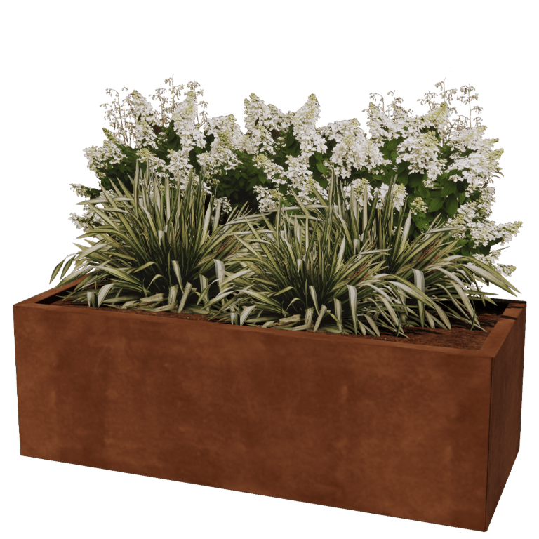 Plantekasse af cortenstål Texas 50 x 120 cm