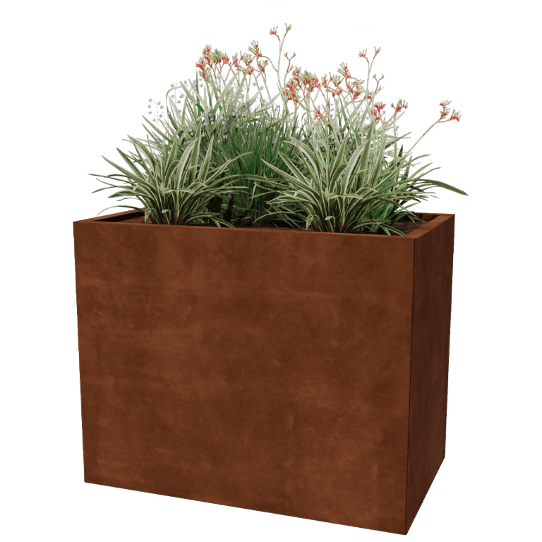 Plantekasse af cortenstål Texas 60 x 100 cm