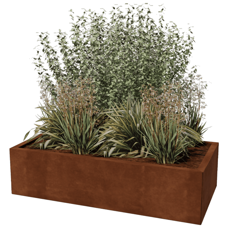 Plantekasse af cortenstål Texas 60 x 120 cm