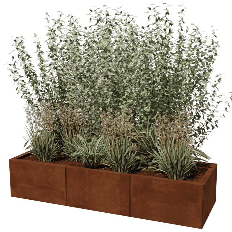 Plantekasse af cortenstål Texas xxl 150 x 50 cm