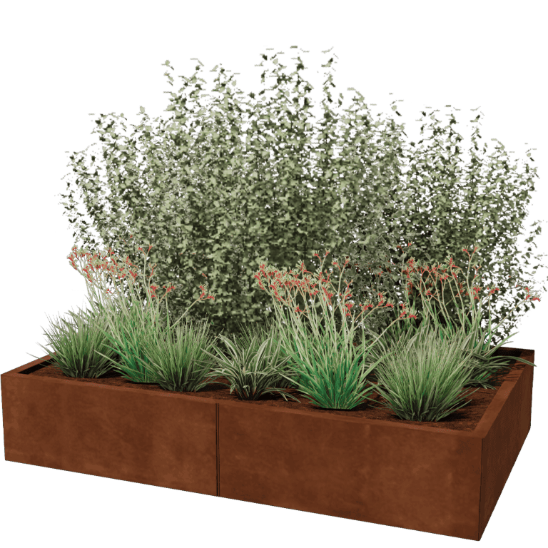 Plantekasse af cortenstål Texas xxl 160 x 100 cm