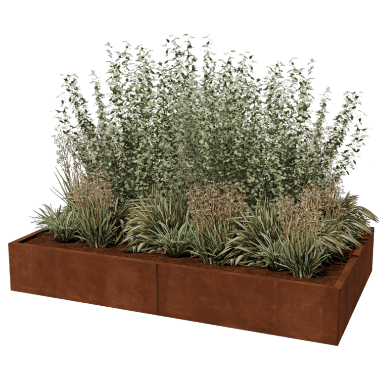 Plantekasse af cortenstål Texas xxl 200 x 120 cm