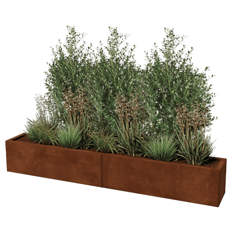 Plantekasse af cortenstål Texas xxl 200 x 30 cm