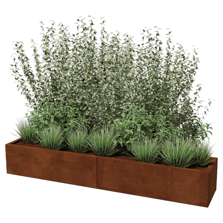 Plantekasse af cortenstål Texas xxl 200 x 40 cm