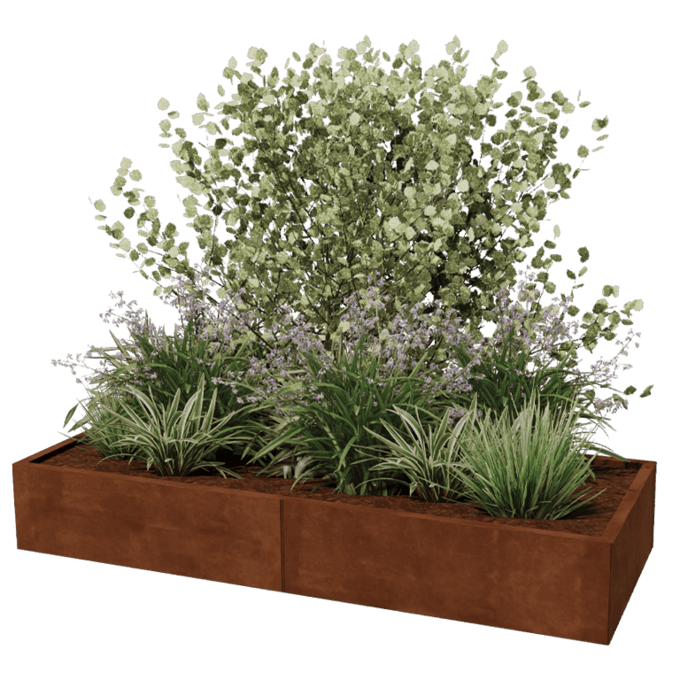 Plantekasse af cortenstål Texas xxl 200 x 80 cm