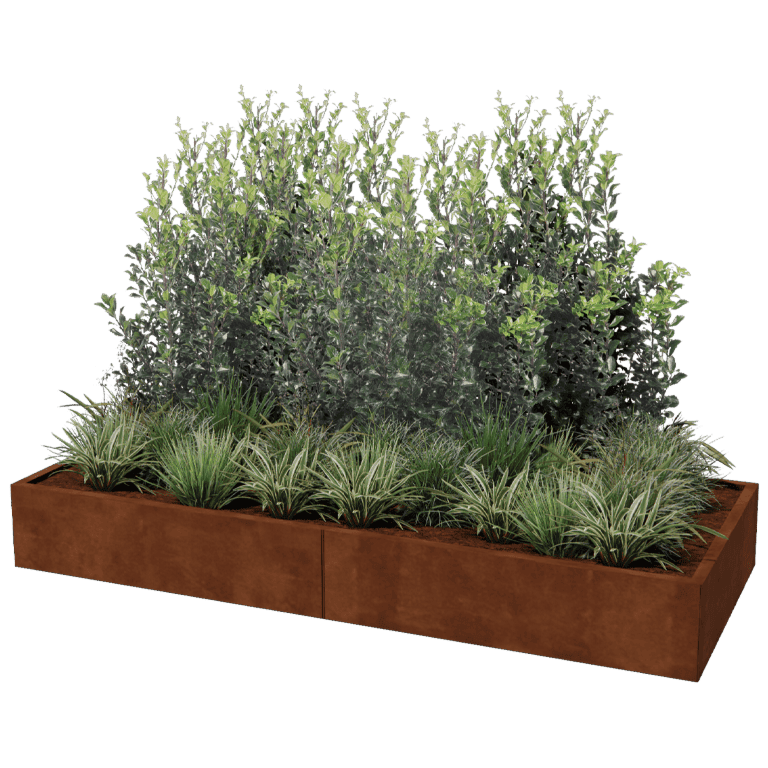 Plantekasse af cortenstål Texas xxl 240 x 100 cm