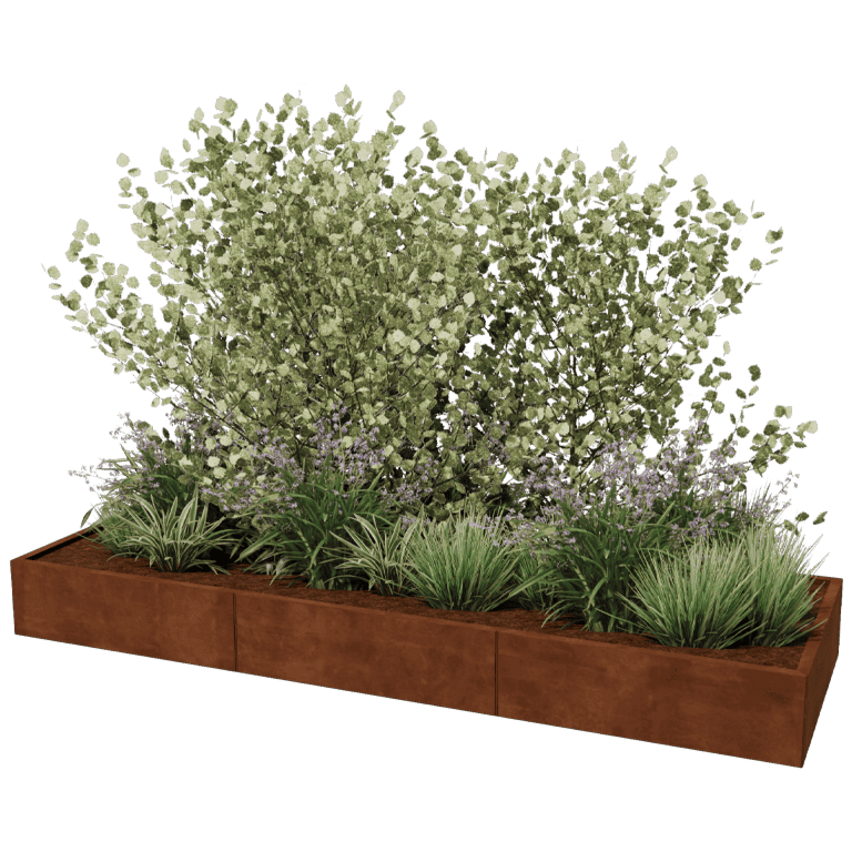 Plantekasse af cortenstål Texas xxl 300 x 100 cm