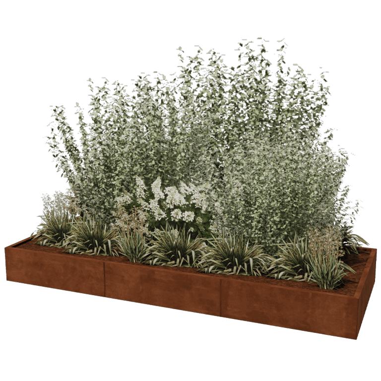 Plantekasse af cortenstål Texas xxl 300 x 120 cm