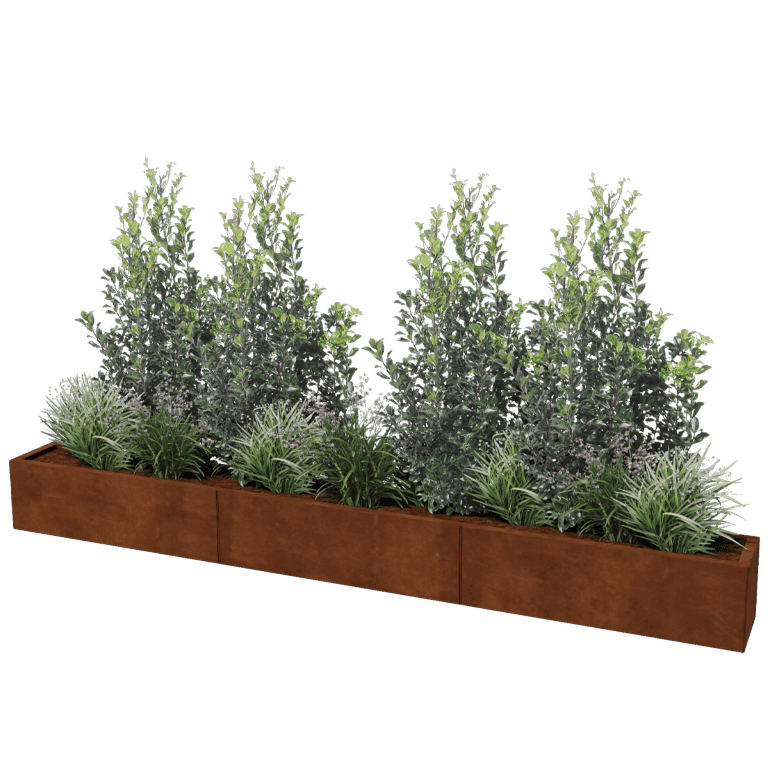 Plantekasse af cortenstål Texas xxl 300 x 30 cm