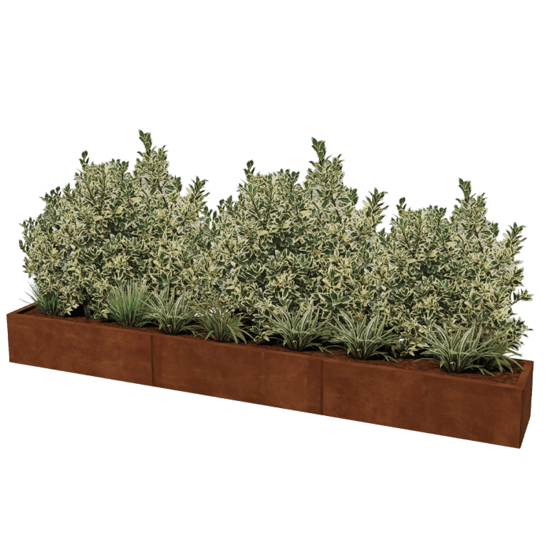 Plantekasse af cortenstål Texas xxl 300 x 40 cm