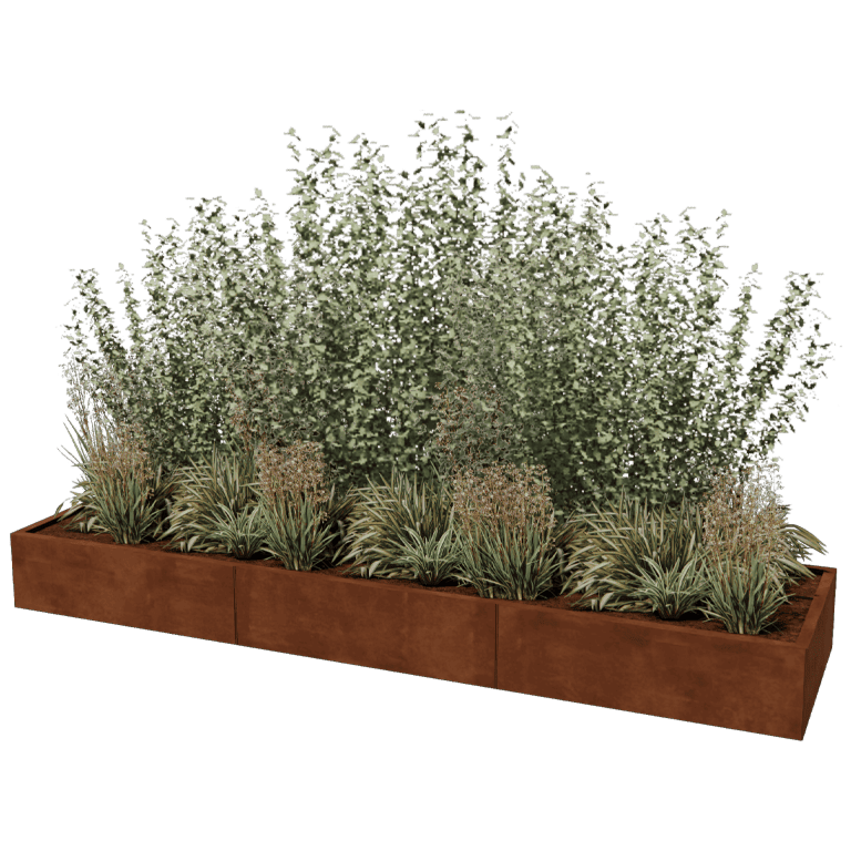 Plantekasse af cortenstål Texas xxl 300 x 80 cm