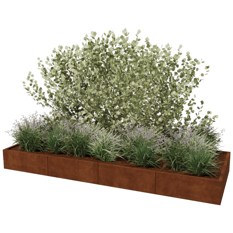 Plantekasse af cortenstål Texas xxl 320 x 120 cm