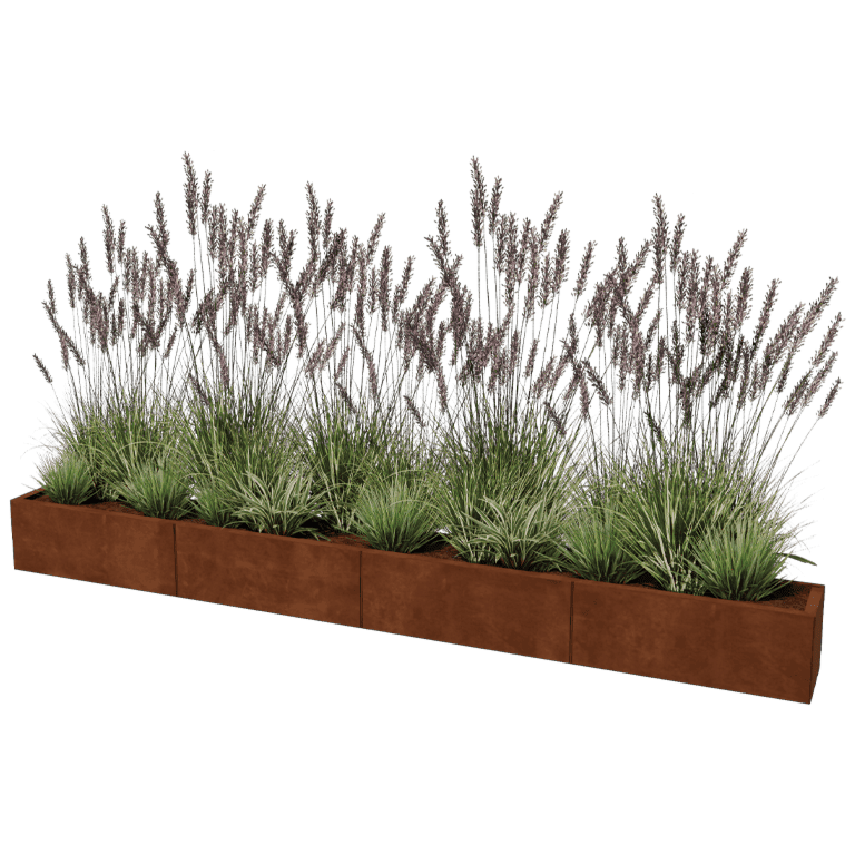 Plantekasse af cortenstål Texas xxl 320 x 30 cm