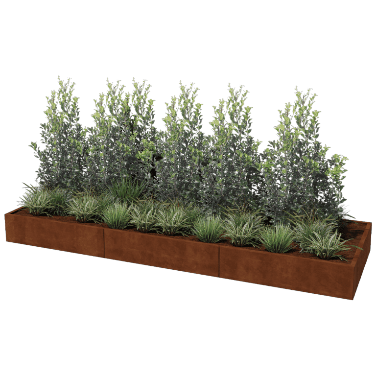Plantekasse af cortenstål Texas xxl 360 x 120 cm