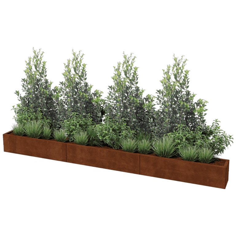 Plantekasse af cortenstål Texas xxl 360 x 30 cm