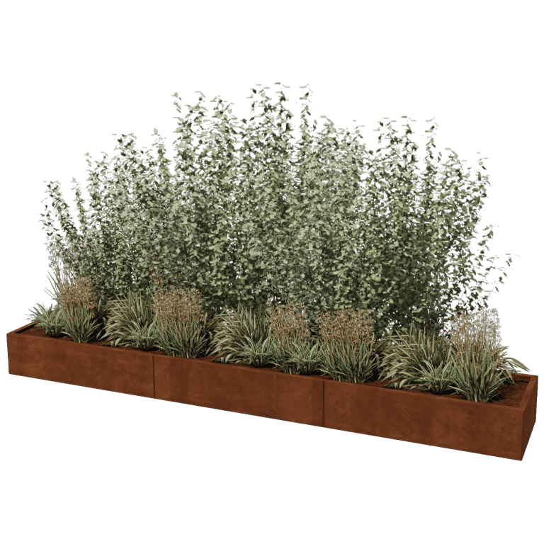 Plantekasse af cortenstål Texas xxl 360 x 60 cm