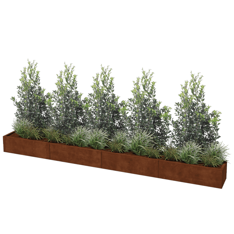 Plantekasse af cortenstål Texas xxl 400 x 40 cm
