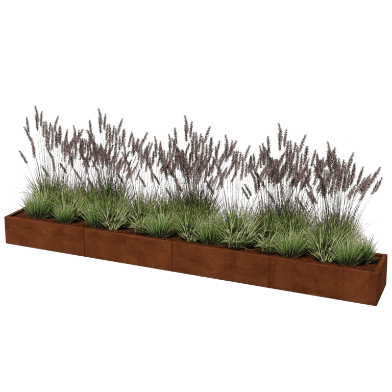 Plantekasse af cortenstål Texas xxl 400 x 50 cm