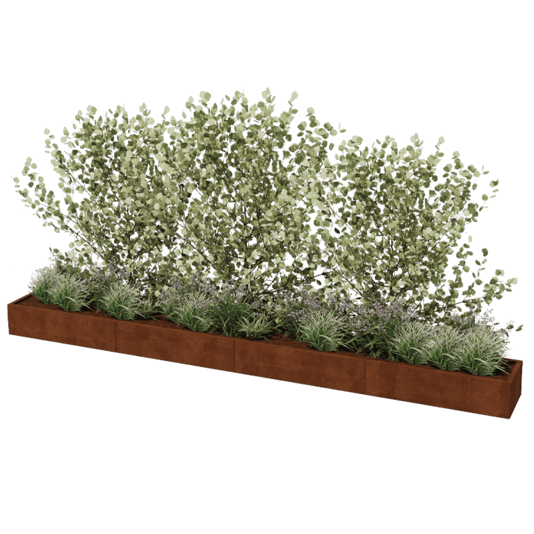 Plantekasse af cortenstål Texas xxl 480 x 50 cm