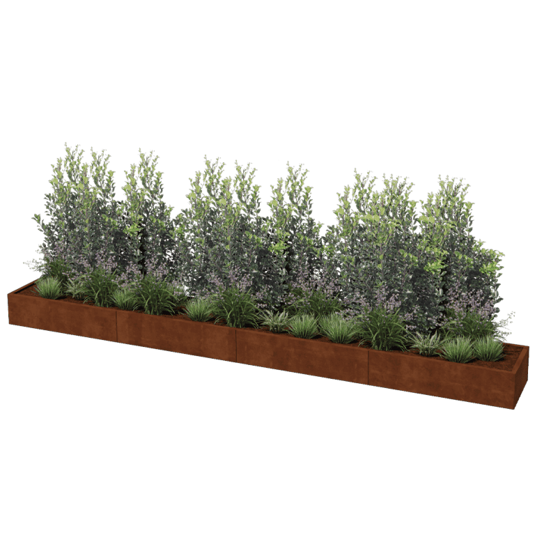 Plantekasse af cortenstål Texas xxl 480 x 60 cm