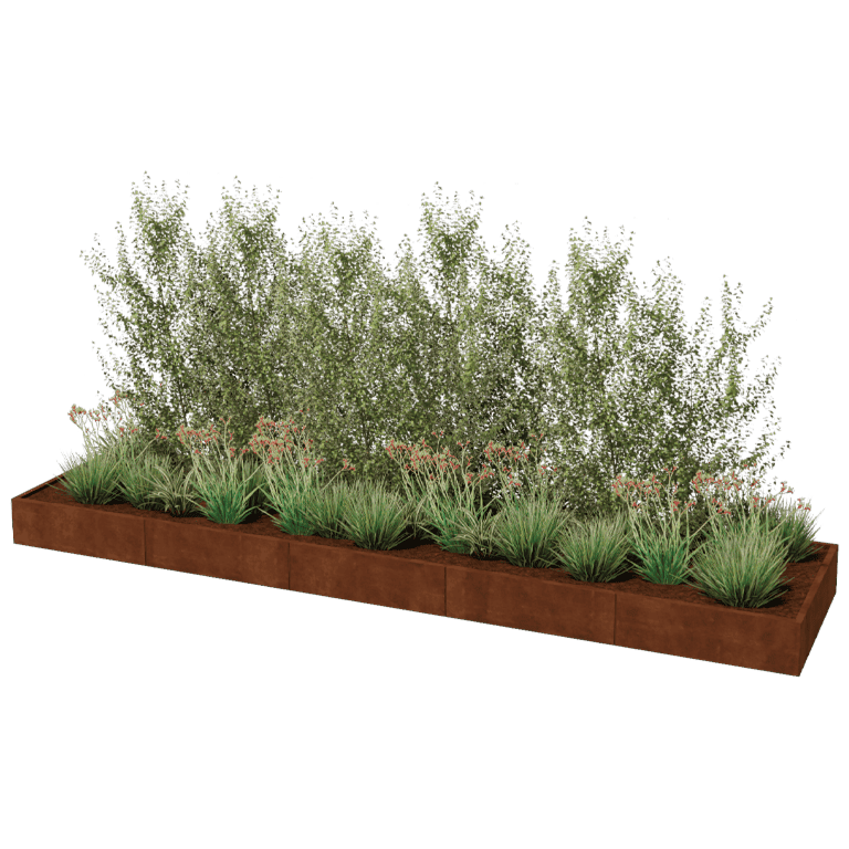 Plantekasse af cortenstål Texas xxl 500 x 120 cm