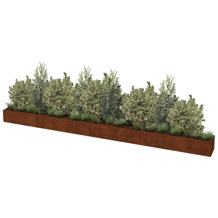 Plantekasse af cortenstål Texas xxl 500 x 40 cm