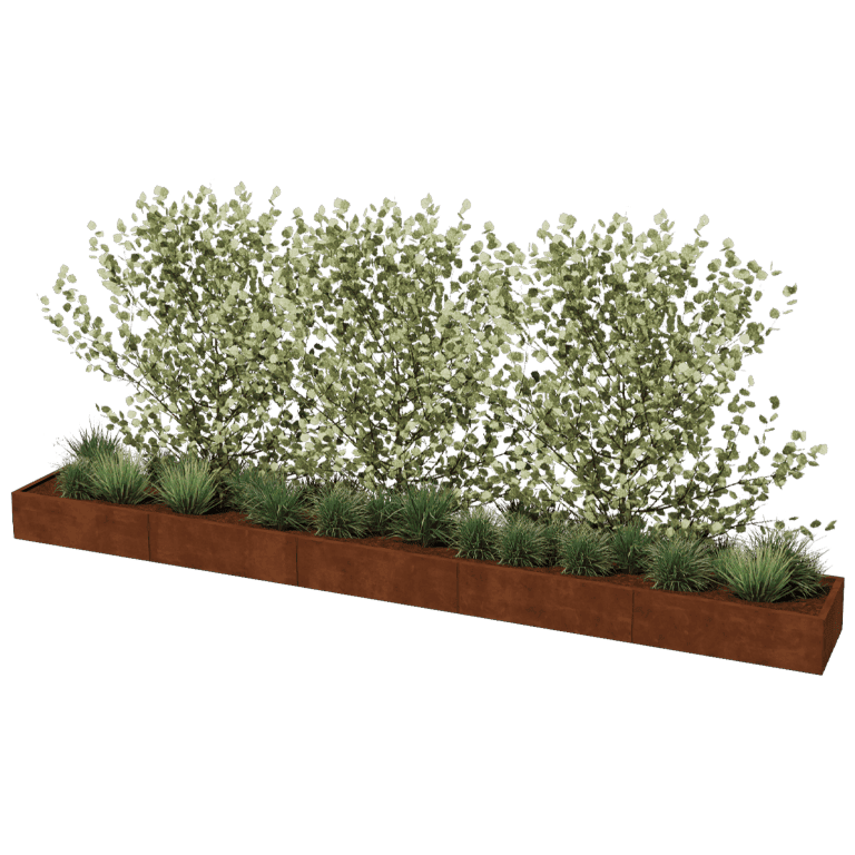 Plantekasse af cortenstål Texas xxl 500 x 60 cm