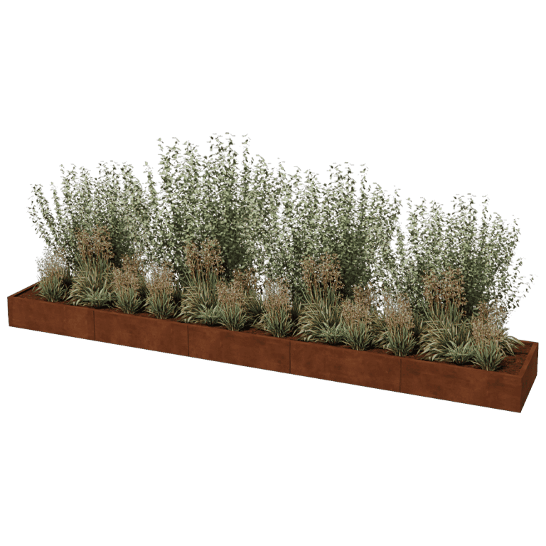 Plantekasse af cortenstål Texas xxl 500 x 80 cm