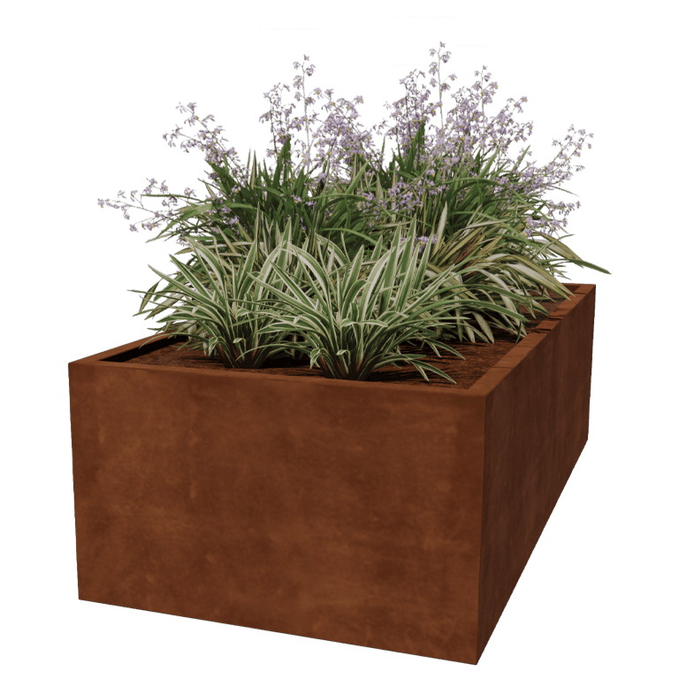 Svejst plantekasse Corten-stål Montana 200 x 100 x 60 cm