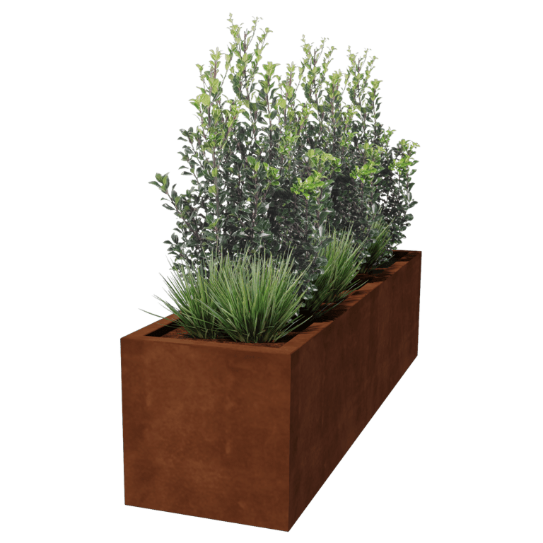 Svejst plantekasse Corten-stål Montana 200 x 50 x 50 cm