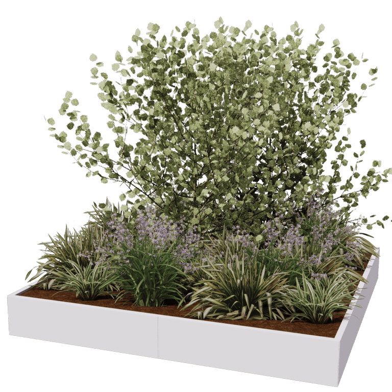 Plantekasse af pulverlakeret stål Miami xxl 240 x 240 cm