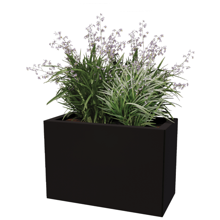 Plantekasse af pulverlakeret stål Texas 30 x 60 cm